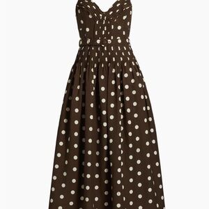Nicholas Chocolate Brown Dress with Ivory Dots